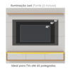 Painel Suspenso Para TV 65 Pol 180 cm Tahiti Com Led Off White Matte Naturale CLB