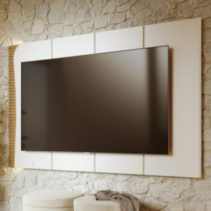 Painel Suspenso Para TV 65 Pol 217 cm Amalfi Com Led CLB Off White Matte Freijo CLB