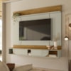 Painel Suspenso Para Tv 65 Pol Aura 2 Portas Deslizantes 182 cm Cumaru Opala Madetec
