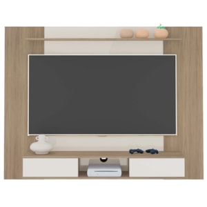Painel Suspenso Para TV 72 Pol 176 cm Carvalho Off White ARLY