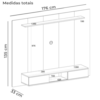 Painel Suspenso Para TV 72 Pol 176 cm Carvalho Off White ARLY