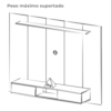 Painel Suspenso Para TV 72 Pol 176 cm Carvalho Off White ARLY