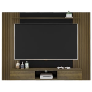 Painel Suspenso Para TV 72 Pol 176 cm Pinho Ripado Preto ARLY