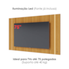 Painel Suspenso Para TV 75 Pol 240 cm Maggiore Com Led Naturale CLB
