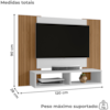 Painel Suspenso Tv 48 Pol 120 cm Navi Branco Ripado BECHARA