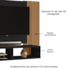 Painel Suspenso Tv 48 Pol 120 cm Navi Preto Fosco Ripado BECHARA