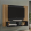 Painel Suspenso Tv 48 Pol 120 cm Navi Preto Fosco Ripado BECHARA