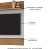 Painel Suspenso Tv 50 Pol 120 cm Angra Cinamomo Off White BECHARA