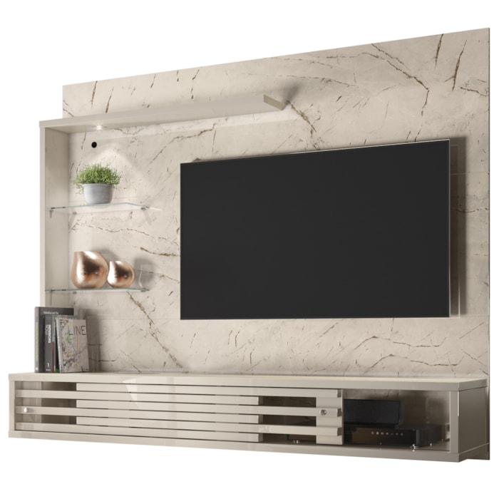 Painel Suspenso Tv 50 Pol 2P 160 cm Select Calacata Off White MADETEC