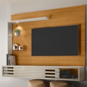 Painel Suspenso Tv 50 Pol 2P 160 cm Select Cinamomo Off White MADETEC