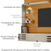 Painel Suspenso Tv 50 Pol 2P 160 cm Select Cinamomo Off White MADETEC