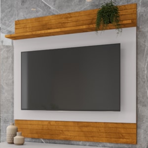 Painel Suspenso Tv 55 Pol 136 cm Guaruja Naturalle Off White BECHARA