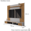 Painel Suspenso Tv 55 Pol 136 cm Ipanema Cinamomo Off White BECHARA
