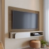 Painel Suspenso Tv 55 Pol 136 cm Jurere Amendoa Off White Matte Colibri