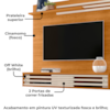 Painel Suspenso Tv 55 Pol 136 cm Sublime Cinamomo Off White MADETEC