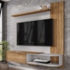 Painel Suspenso Tv 55 Pol 138 cm Paraty Cinamomo Off White BECHARA