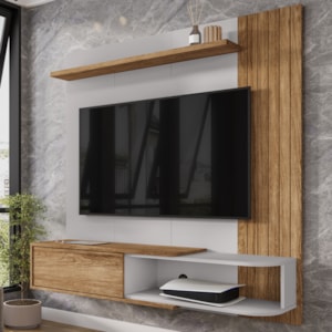 Painel Suspenso Tv 55 Pol 138 cm Paraty Cinamomo Off White BECHARA