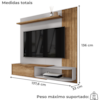 Painel Suspenso Tv 55 Pol 138 cm Paraty Cinamomo Off White BECHARA