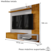 Painel Suspenso Tv 55 Pol 138 cm Paraty Naturalle Off White BECHARA