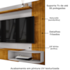 Painel Suspenso Tv 55 Pol 138 cm Paraty Naturalle Off White BECHARA