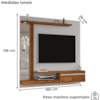 Painel Suspenso Tv 55 Pol 160 cm Denver Off White Naturalle BECHARA