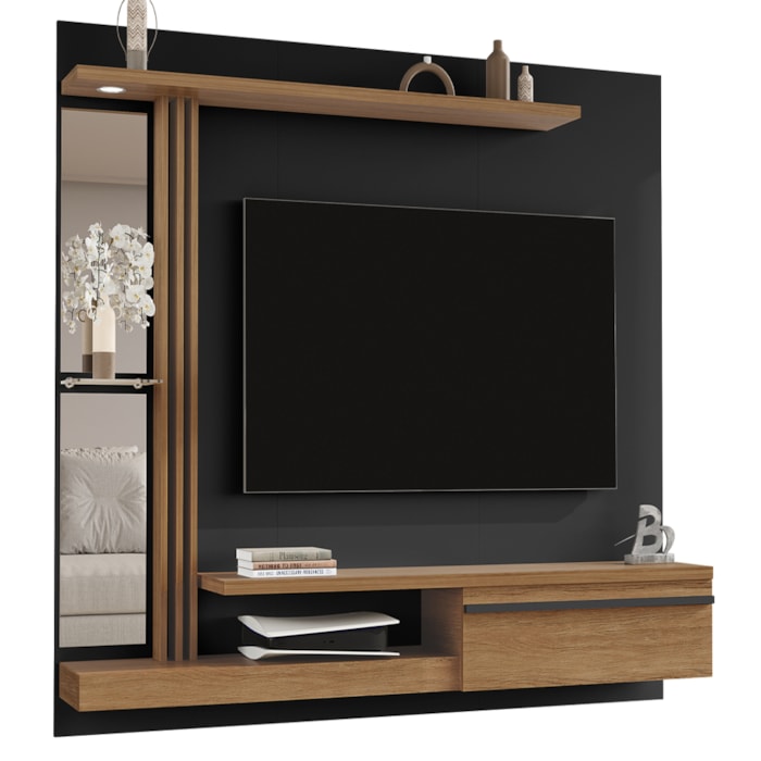 Painel Suspenso Tv 55 Pol 160 cm Denver Preto Cinamomo BECHARA