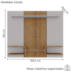 Painel Suspenso Tv 55 Pol 163 cm Atlas Off White Cinamomo BECHARA