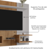 Painel Suspenso Tv 55 Pol 163 cm Atlas Off White Cinamomo BECHARA