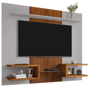 Painel Suspenso Tv 55 Pol 163 cm Atlas Off White Naturalle BECHARA