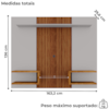 Painel Suspenso Tv 55 Pol 163 cm Atlas Off White Naturalle BECHARA