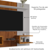 Painel Suspenso Tv 55 Pol 163 cm Atlas Off White Naturalle BECHARA
