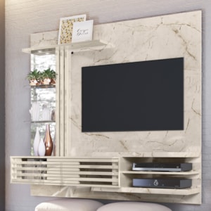 Painel Suspenso Tv 55 Pol 182 cm Frizz Supreme Calacata Off White MADETEC