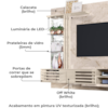 Painel Suspenso Tv 55 Pol 182 cm Frizz Supreme Calacata Off White MADETEC