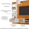 Painel Suspenso Tv 55 Pol 182 cm Frizz Supreme Cinamomo Off White MADETEC