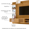 Painel Suspenso Tv 55 Pol 182 cm Frizz Supreme Cumaru MADETEC