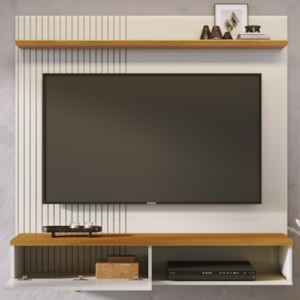 Painel Suspenso Tv 55 Pol 1P 141 cm Iris Cinamomo Off White MADETEC