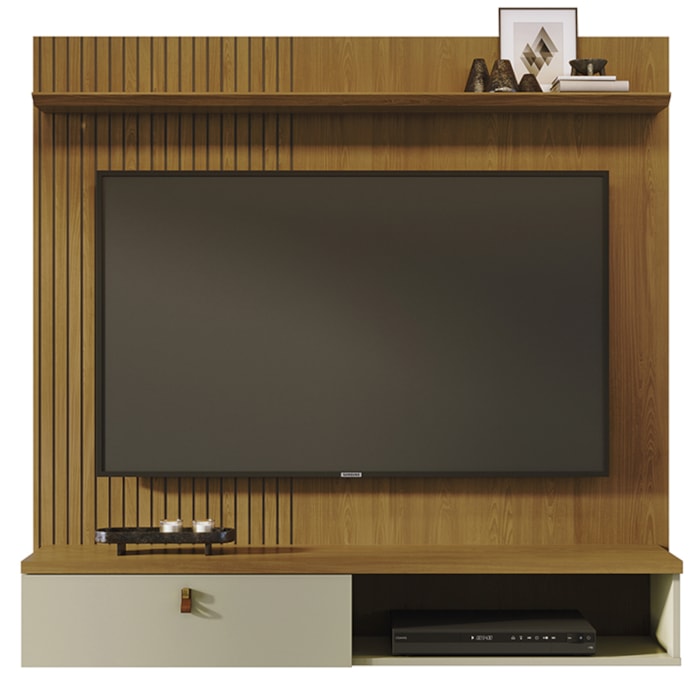 Painel Suspenso Tv 55 Pol 1P 141 cm Iris Cumaru Opala MADETEC