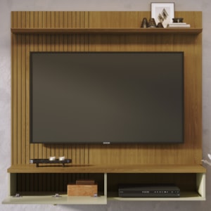 Painel Suspenso Tv 55 Pol 1P 141 cm Iris Cumaru Opala MADETEC