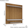 Painel Suspenso Tv 60 Pol 150 cm Leme Cinamomo Off White BECHARA