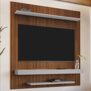 Painel Suspenso Tv 60 Pol 150 cm Leme Off White BECHARA