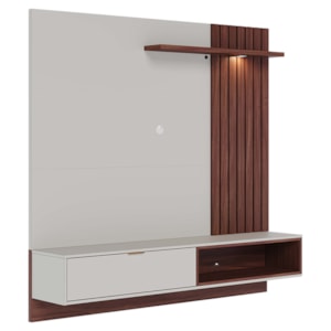 Painel Suspenso Tv 60 Pol 160 cm Tocantins Off White Nogueira Real Colibri