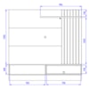 Painel Suspenso Tv 60 Pol 160 cm Tocantins Off White Nogueira Real Colibri