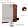 Painel Suspenso Tv 60 Pol 160 cm Tocantins Off White Nogueira Real Colibri