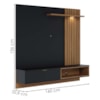 Painel Suspenso Tv 60 Pol 160 cm Tocantins Preto Noce Milano Colibri