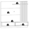 Painel Suspenso Tv 60 Pol 160 cm Tocantins Preto Noce Milano Colibri