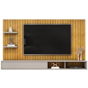 Painel Suspenso Tv 60 Pol 179 cm Friz Cedro Bali Dj Moveis