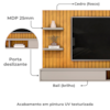 Painel Suspenso Tv 60 Pol 179 cm Friz Cedro Bali Dj Moveis