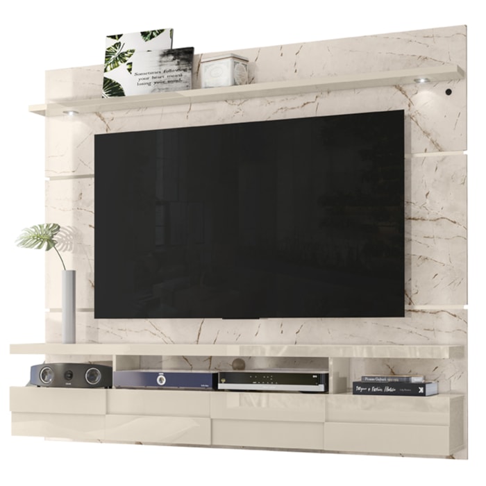 Painel Suspenso Tv 60 Pol 1P 182 cm Lana Calacata Off White MADETEC