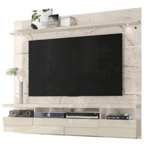 Painel Suspenso Tv 60 Pol 1P 182 cm Lana Calacata Off White MADETEC Painel Suspenso Tv 60 Pol 1P 182 cm Lana Calacata Off White MADETEC