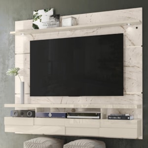 Painel Suspenso Tv 60 Pol 1P 182 cm Lana Calacata Off White MADETEC